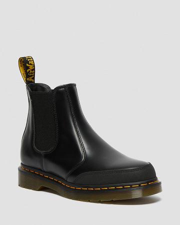 Botines Dr Martens 2976 Guard Panel Cuero Mujer Negros | MX 7YXF